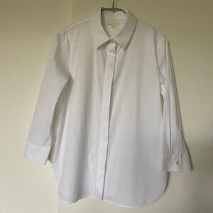 Blouse blanche à manches longues Coton et élasthanne